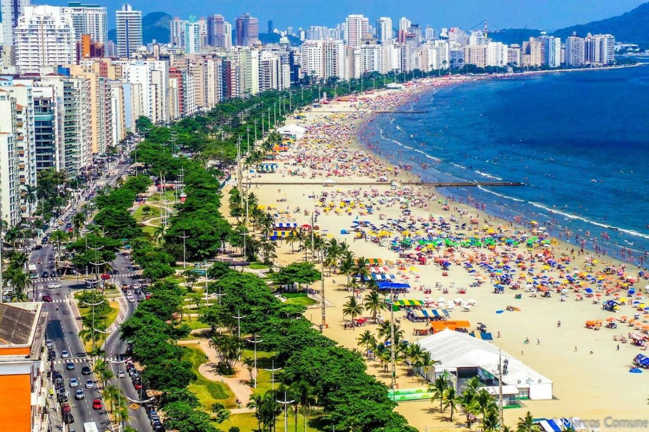 Quadra Praia 70 M Do Mar Santos  Bagian luar foto